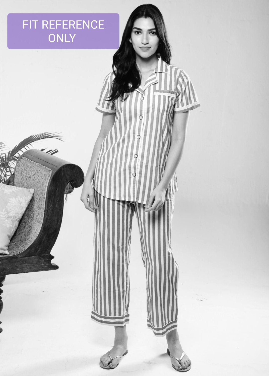 Blue Brown Stripes PJ Set