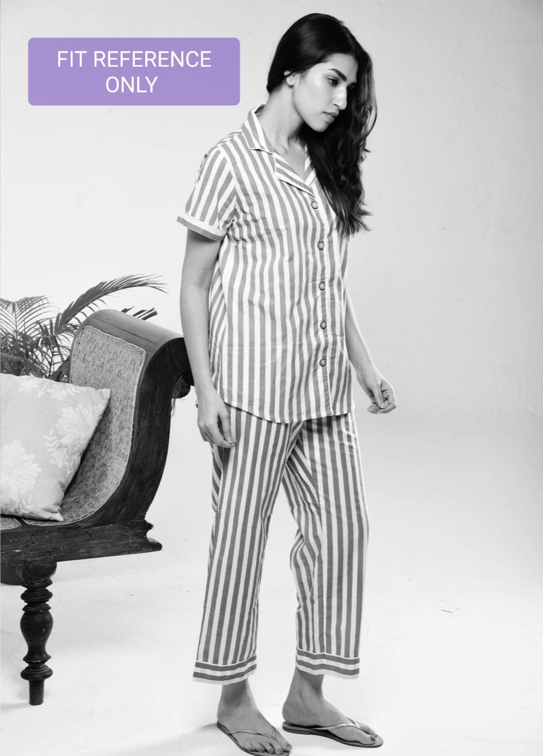 Blue Brown Stripes PJ Set