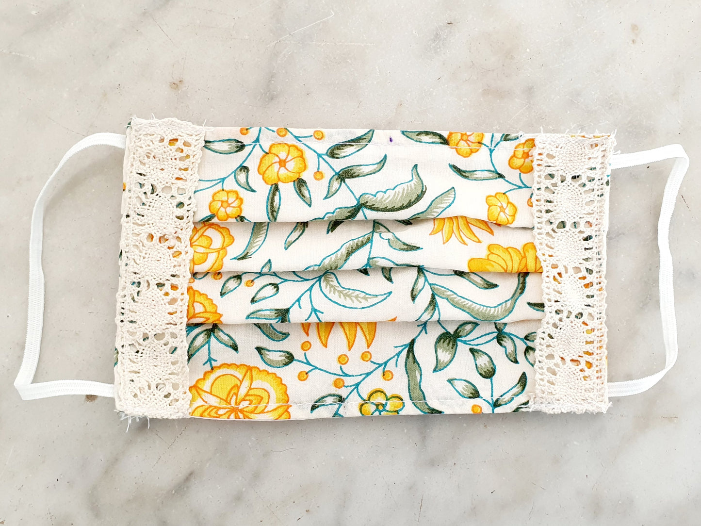 Yellow Floral Mask Set of 2