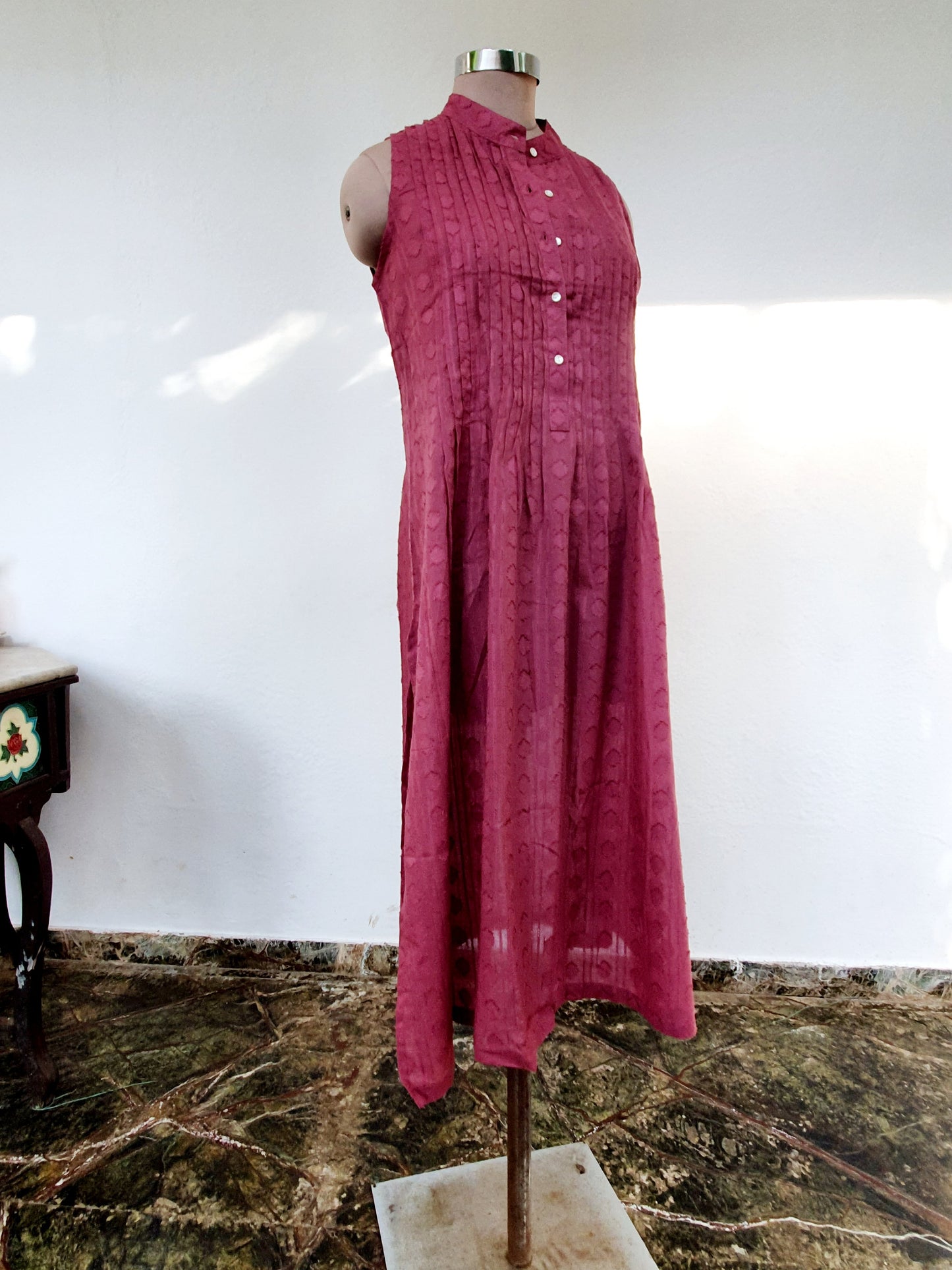 Sleeveless Pleated Tunic