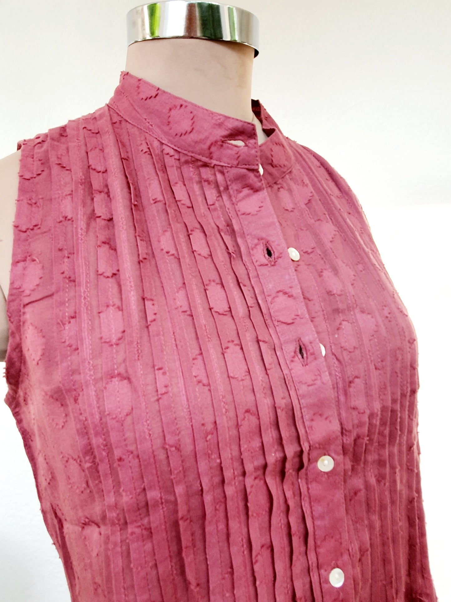 Sleeveless Pleated Tunic