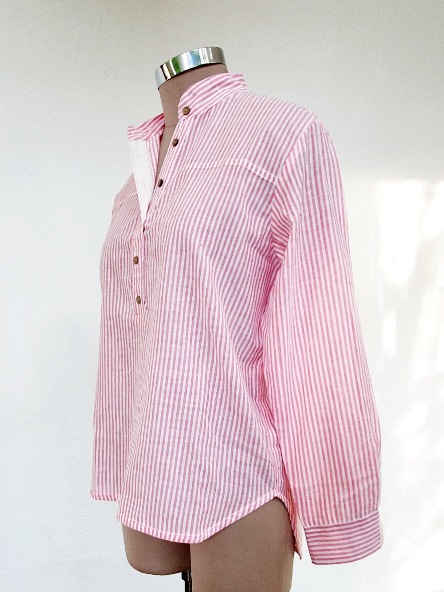 Boxy Henley, 8" Sleeve