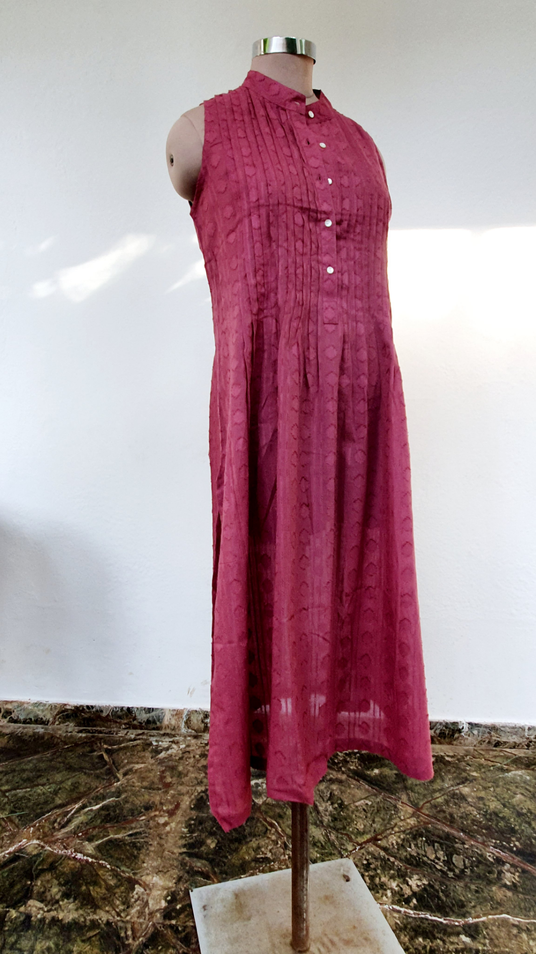 Sleeveless Pleated Tunic