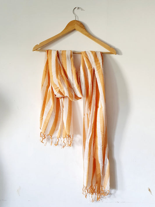 Chrome & Ivory Stripe Hand Woven Stole