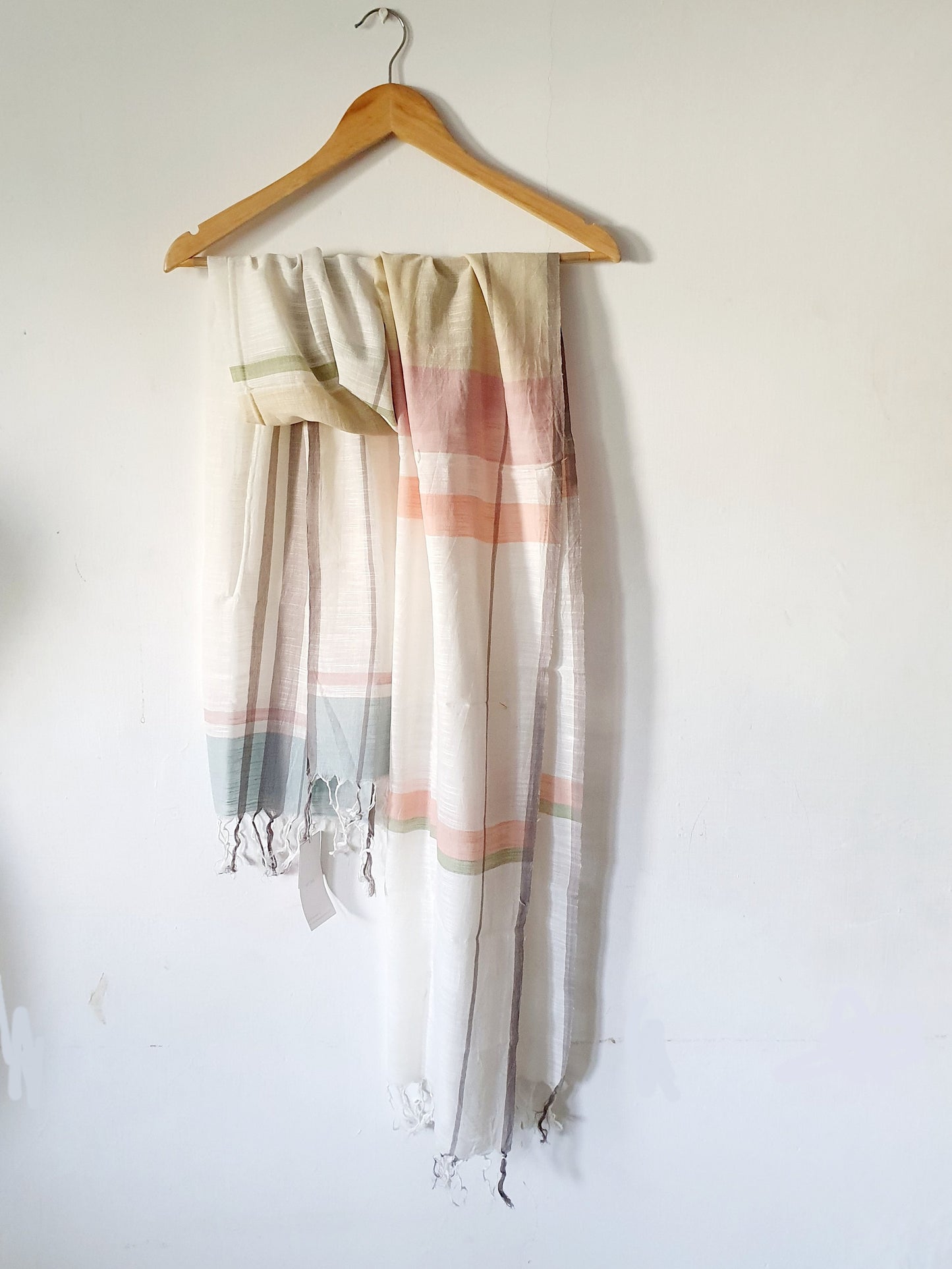 Multi Color Blocked Hand Woven Stole
