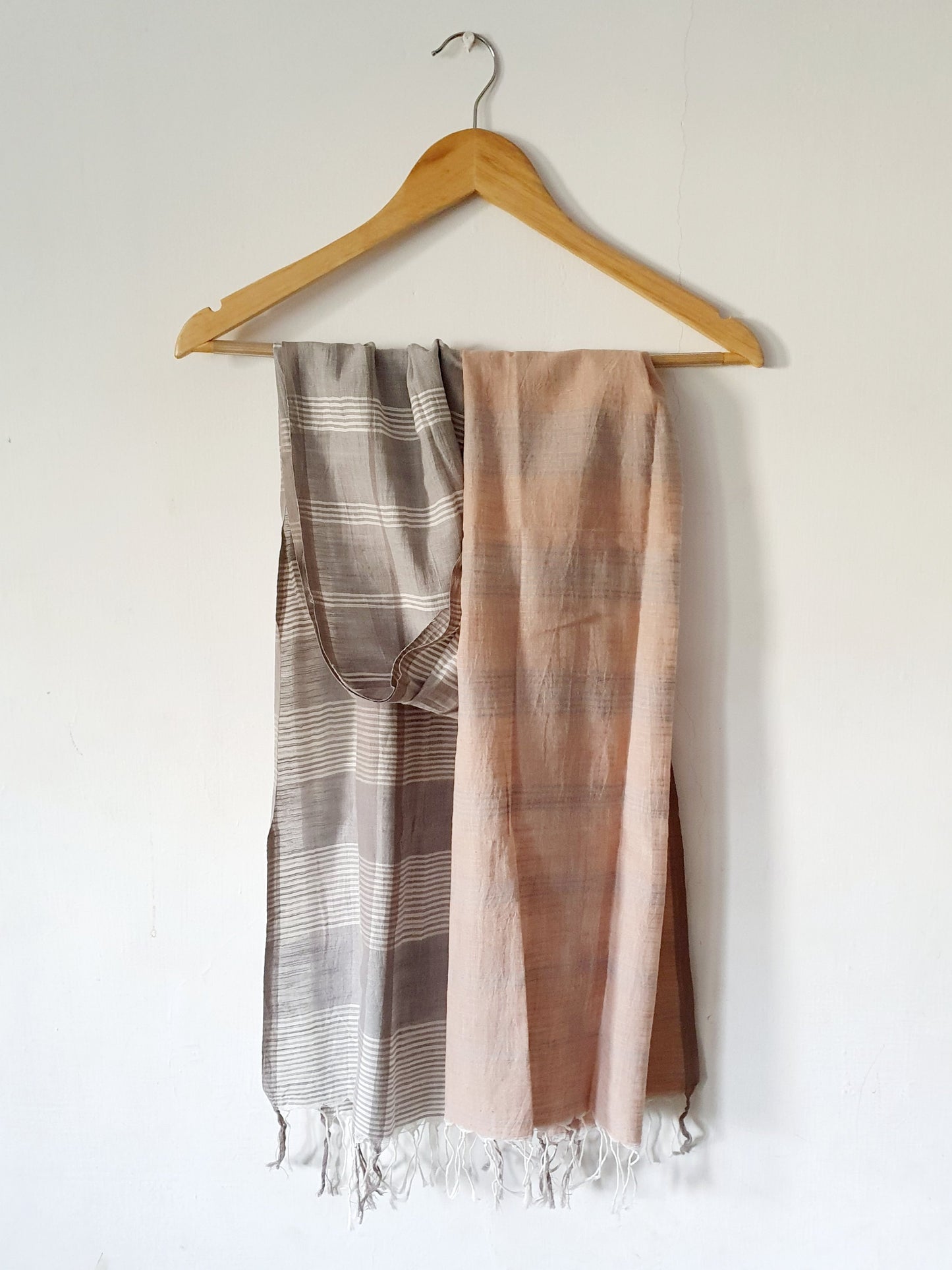 Slate &  Misty Brick Hand Woven Stole