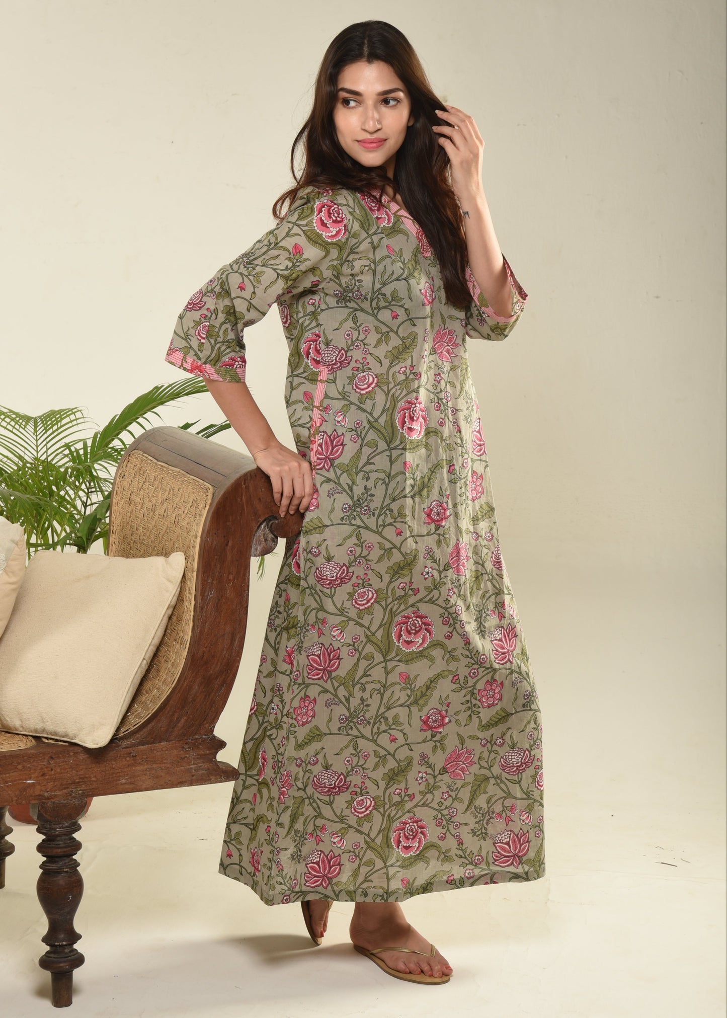 V Neck Nightgown