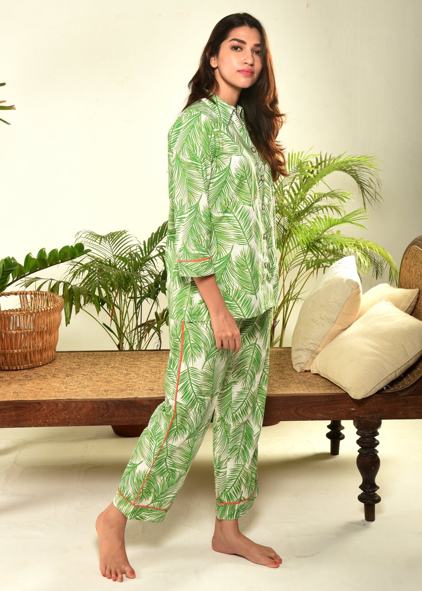 Palm Print PJ Set