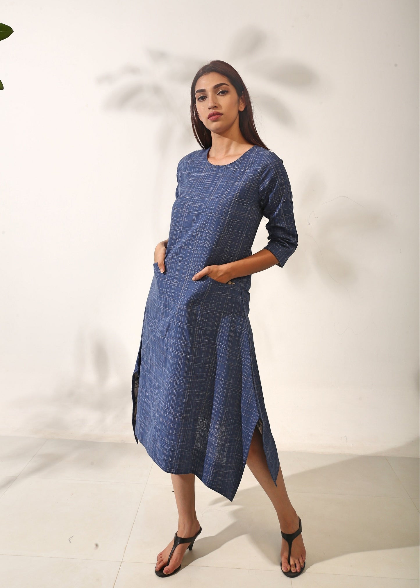 Indigo Slub Dress