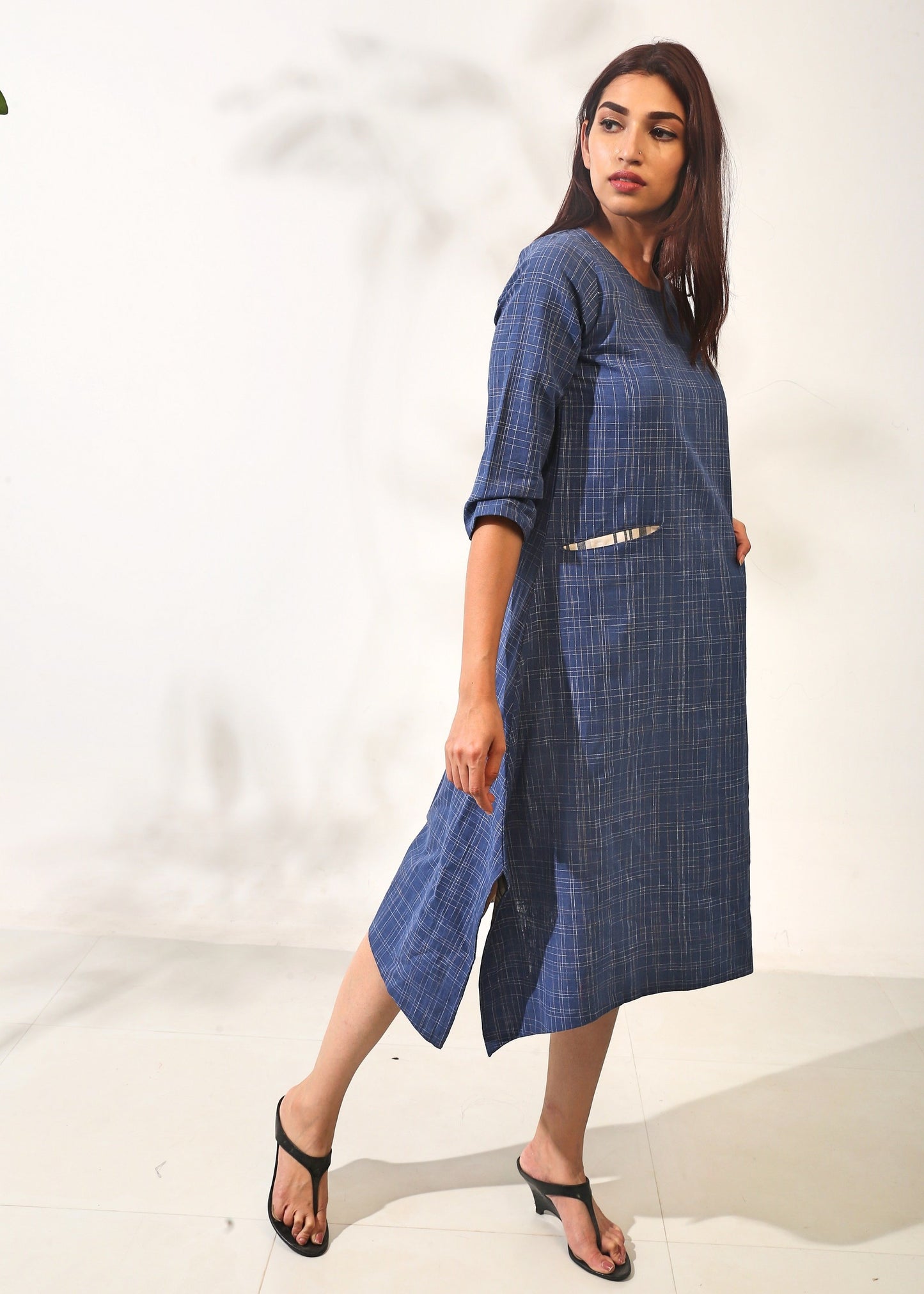 Indigo Slub Dress