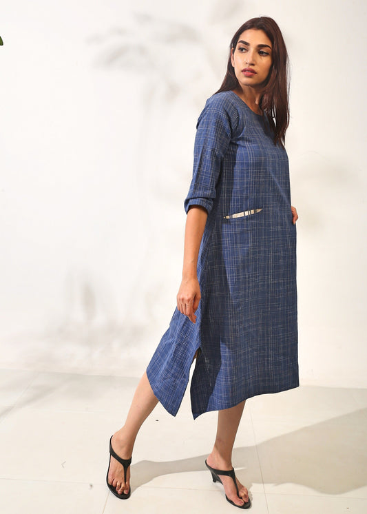 Indigo Slub Dress