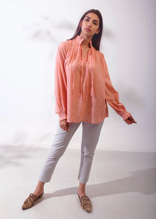 Pleated Bishop Top