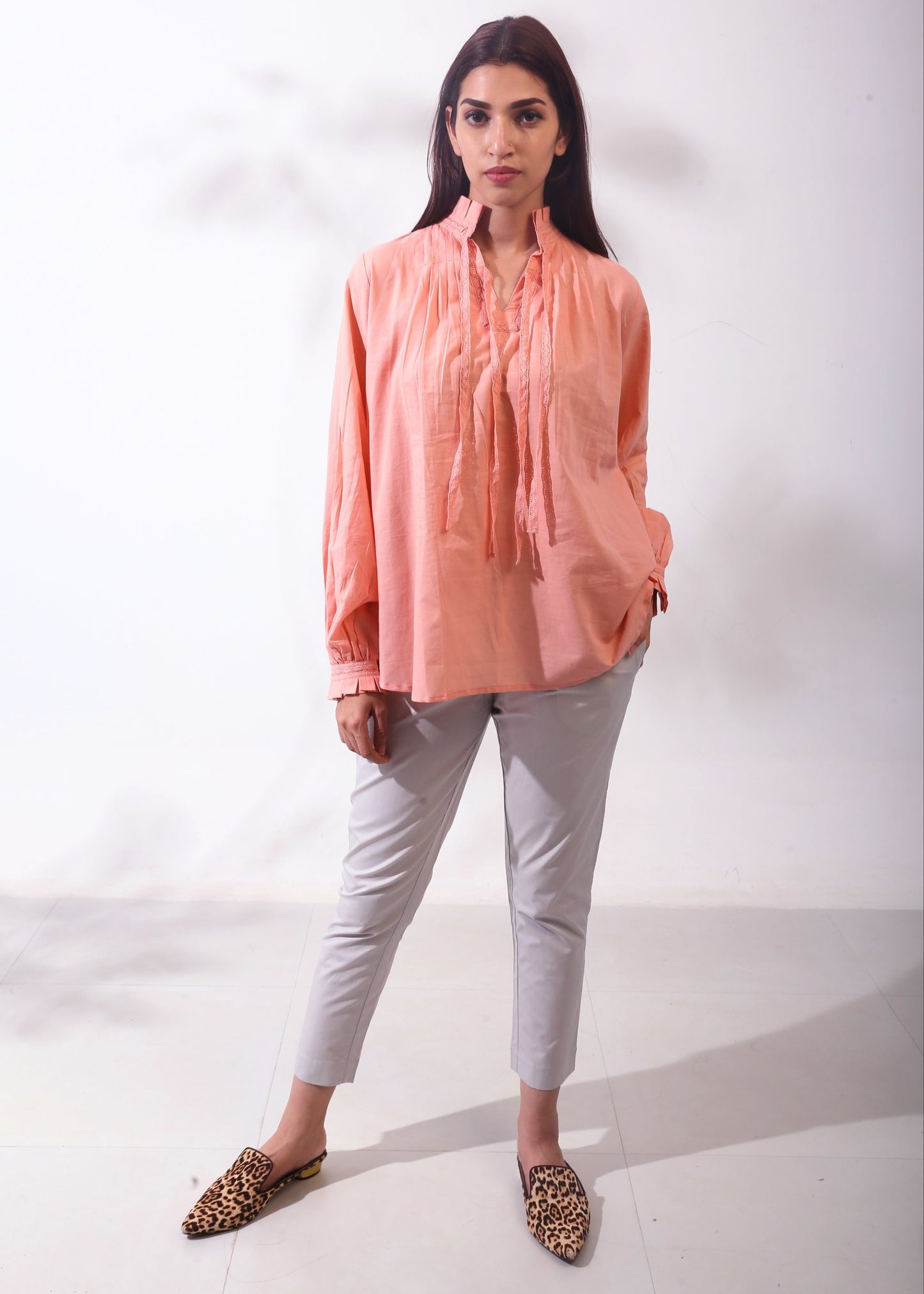 Pleated Bishop Top