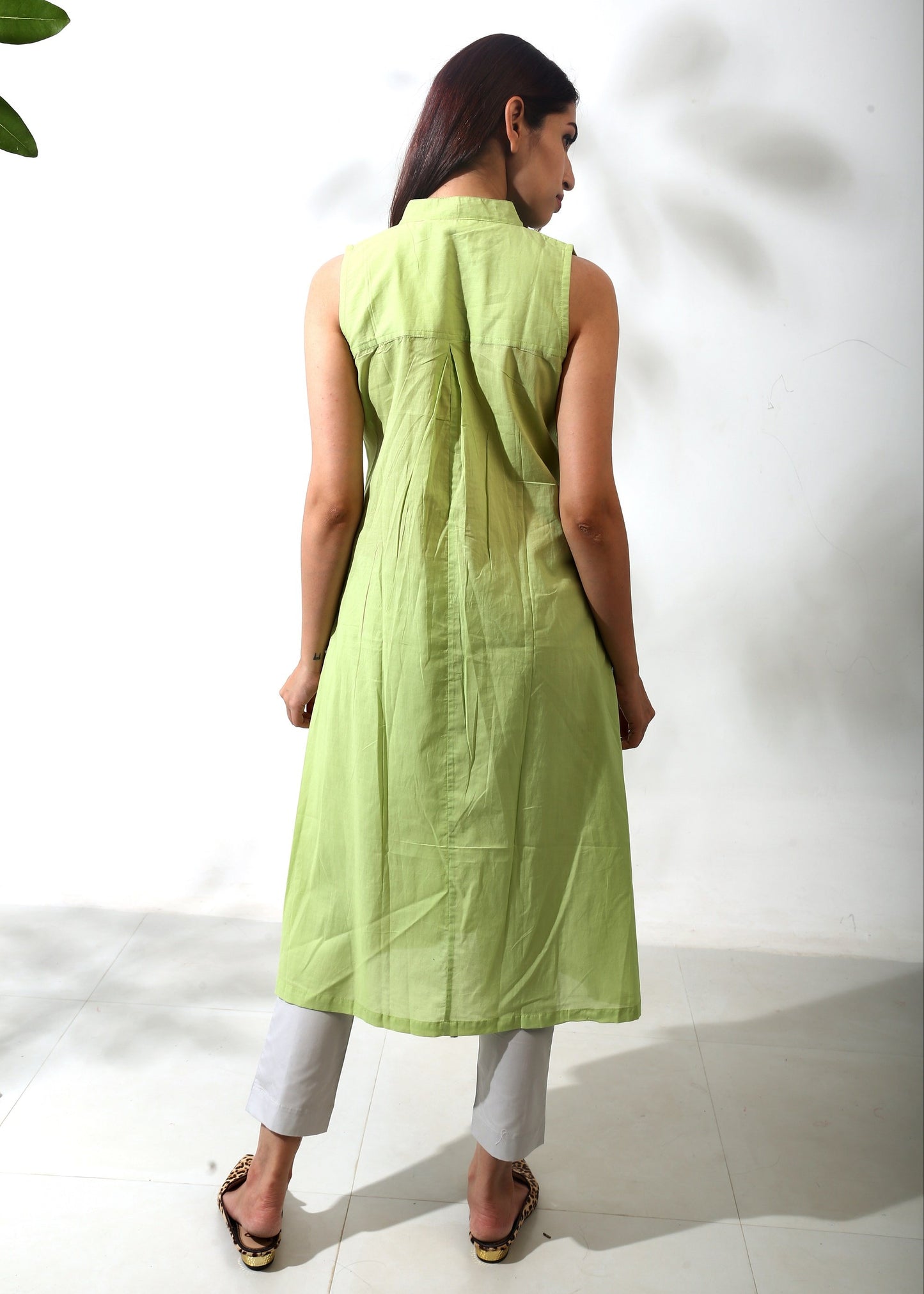 Sleeveless Pleated Tunic