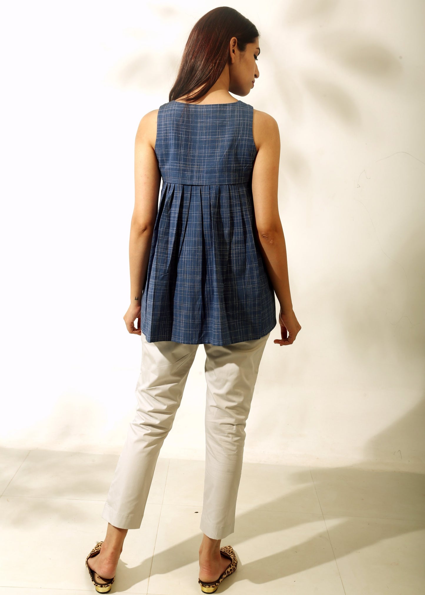Indigo Slub Top