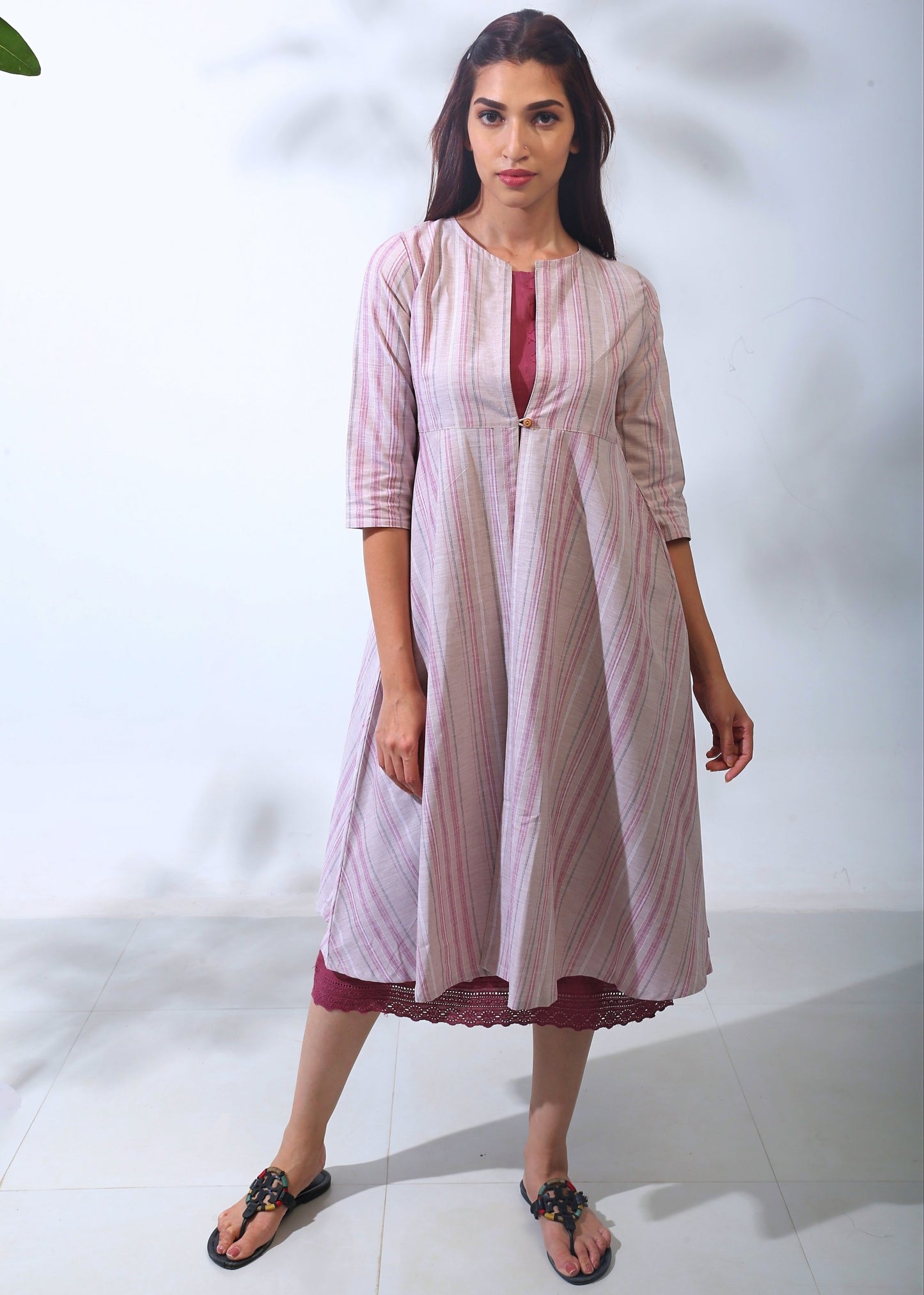 Linen Overlay Dress