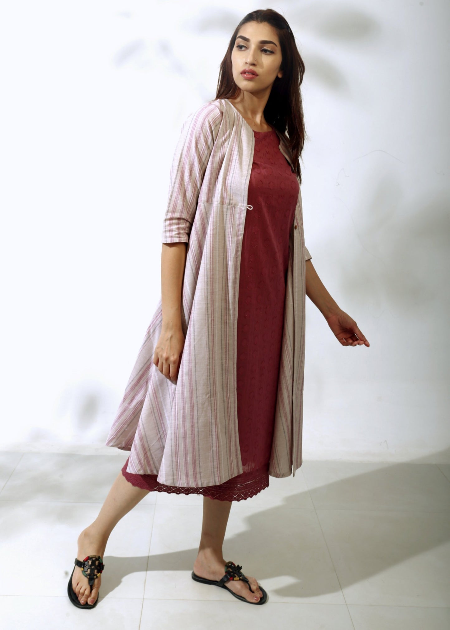 Linen Overlay Dress