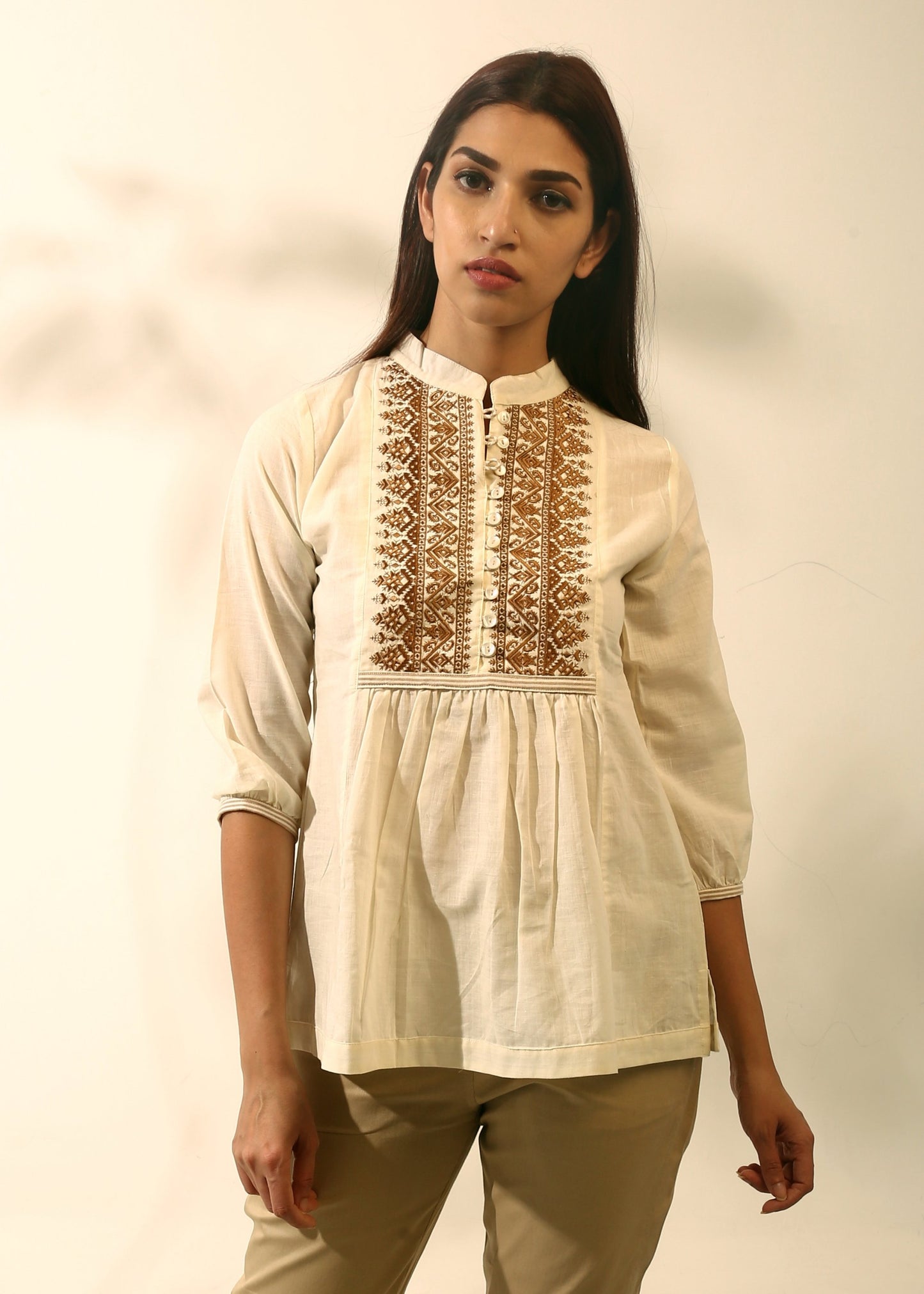 Embroidered Yoke Tunic