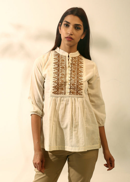 Embroidered Yoke Tunic