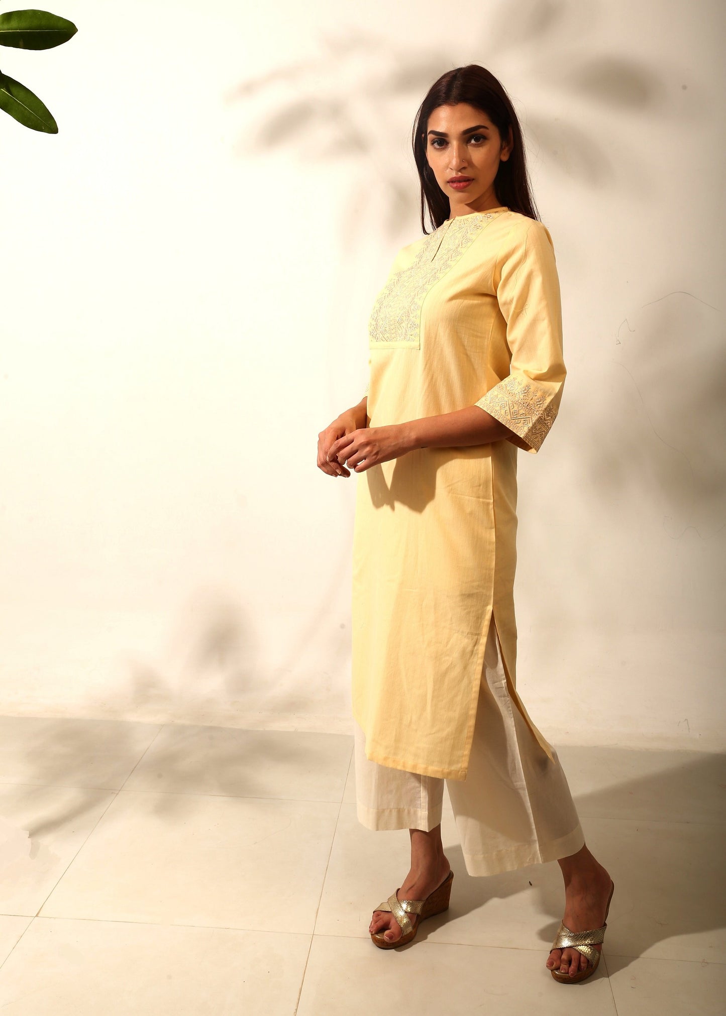 Embroidered Yoke Kurta