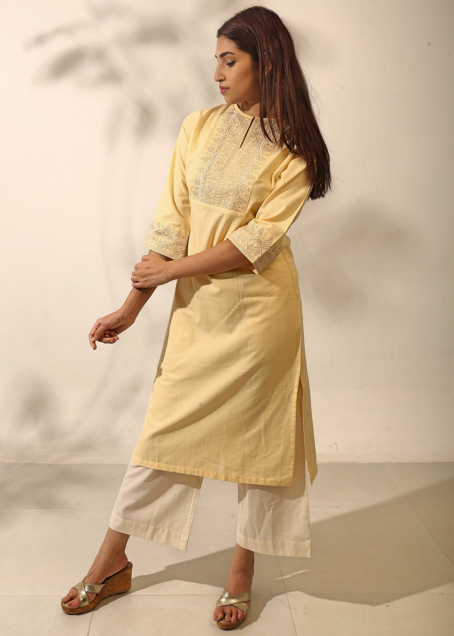 Embroidered Yoke Kurta